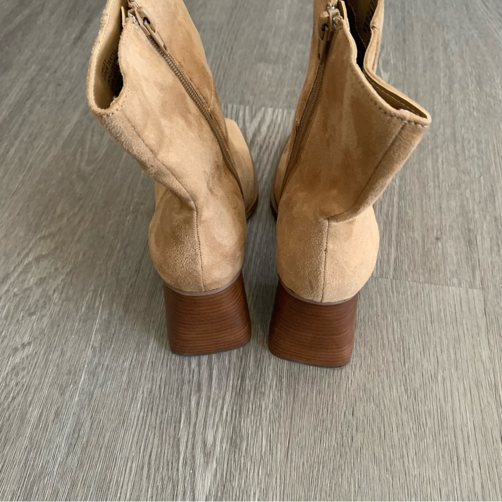 Tan Chunky Heeled Booties - Picture 12 of 16